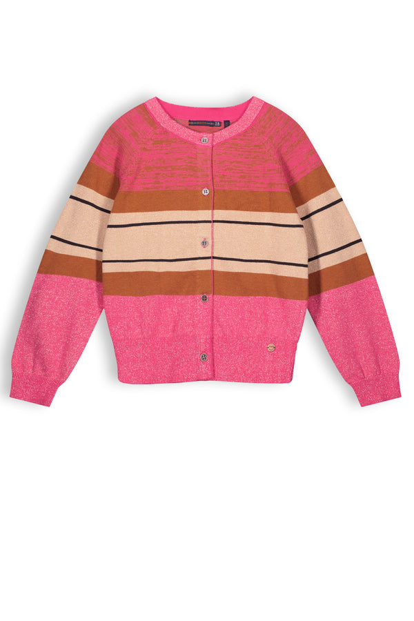 NoNo Kimmy girls button up cardigan pink