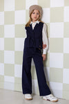 Meisjes Dipper Girls Gilette With Fabric Belt Navy van NoNo in de kleur Navy Blazer in maat 134-140.