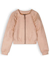 Meisjes Doret Girls Zip Up Fake Suede Cropped Cardigan Sand van NoNo in de kleur Sand Blush in maat 134-140.