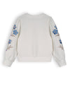 Meisjes Kate Girls Sweater Crew Neck With Embroidered Sleeves White van NoNo in de kleur Snow White in maat 134-140.