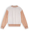 Meisjes Darsy Girls Varsity Sweat Jacket van NoNo in de kleur Snow White in maat 134-140.