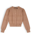 Meisjes Alia Girls Button Up Lurex Knitted Cardigan van NoNo in de kleur Sand Blush in maat 134-140.