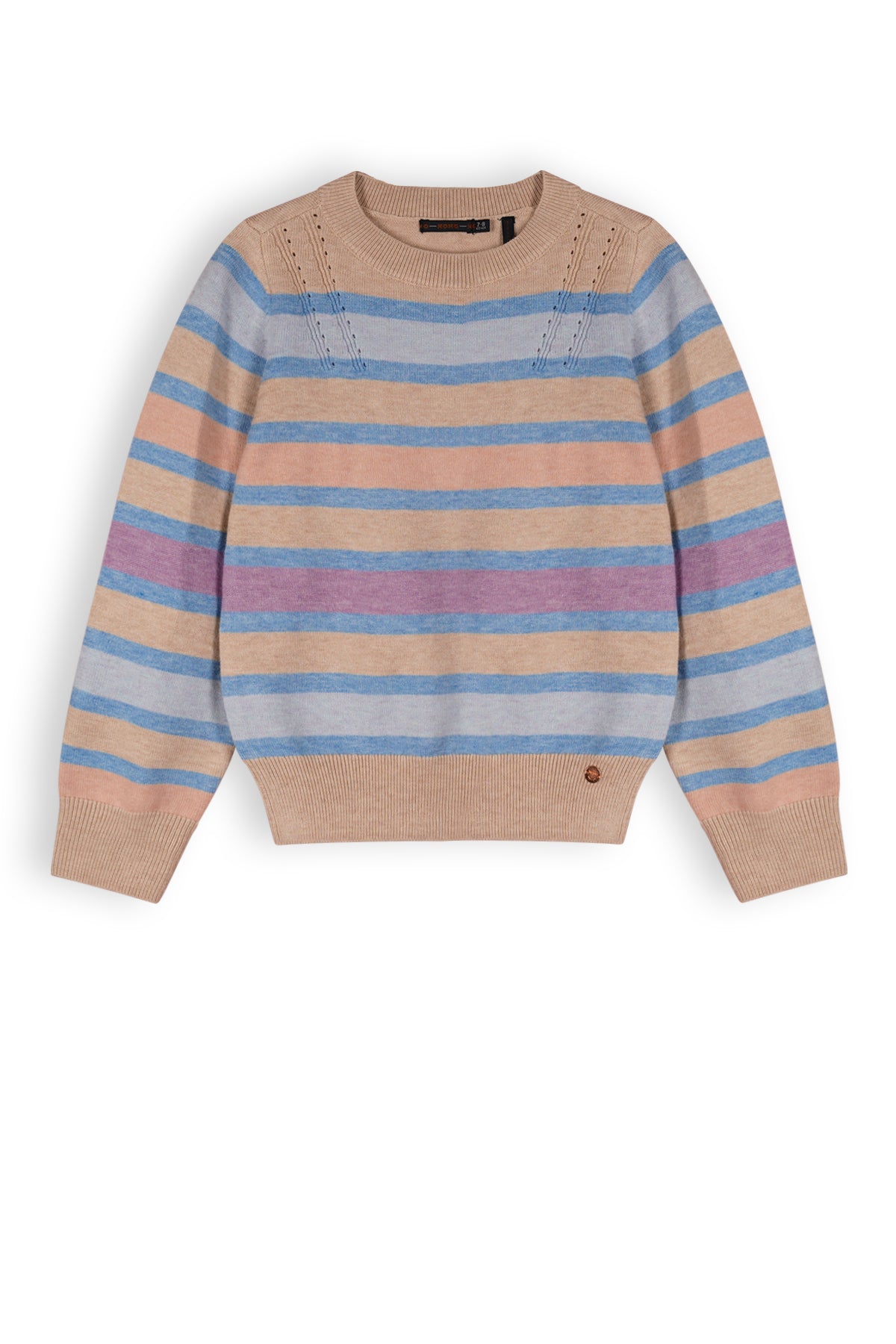 NoNo K-Soft Girls Striped Knitted Sweater Sand