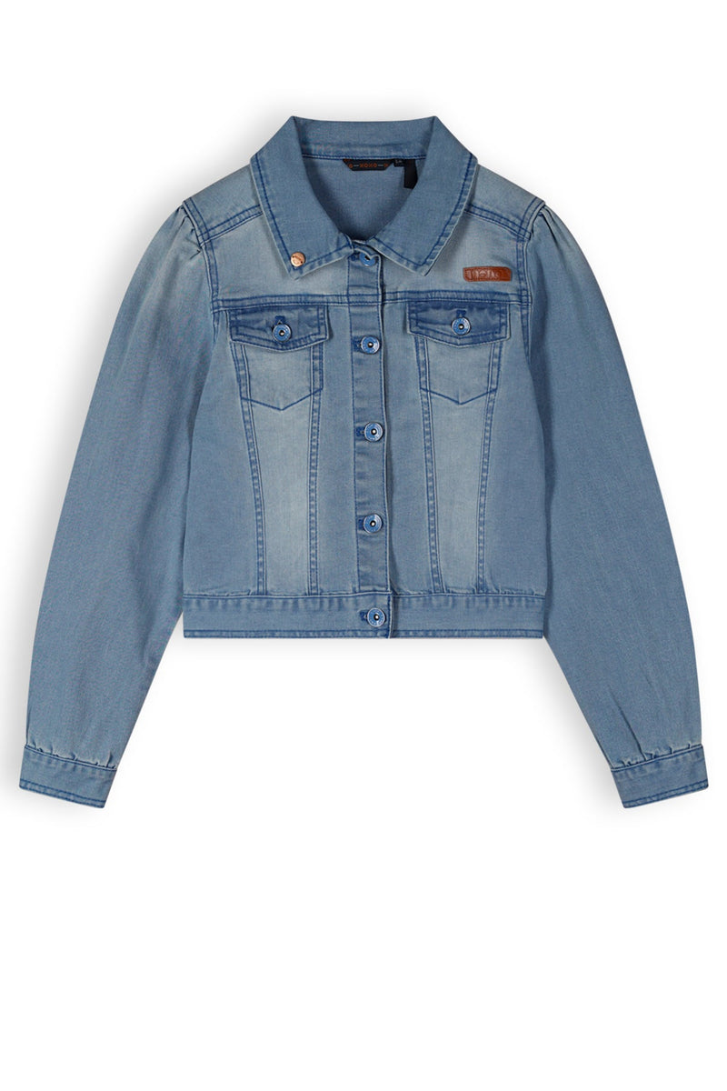Meisjes Dove Girls Denim Jacket Blue van NoNo in de kleur Denim in maat 134-140.