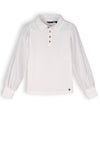 Meisjes Kemmy Girls Tshirt L/S With Collar White van NoNo in de kleur Snow White in maat 134-140.