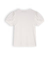 Meisjes Kyoto Girls Rib Tshirt S/Sl With Refined Artwork At Chest van NoNo in de kleur Snow White in maat 134-140.