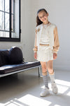 Meisjes Kyoto Girls Rib Tshirt S/Sl With Refined Artwork At Chest van NoNo in de kleur Snow White in maat 134-140.