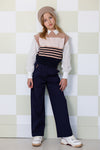 Meisjes Saida Girls Palazzo Pants Navy van NoNo in de kleur Navy Blazer in maat 134-140.