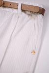 Meisjes Sayla Girls Wide Leg Pants Lurex Pinstripe White + Belt van NoNo in de kleur Snow White in maat 134-140.
