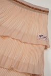 Meisjes Nika Girls Layered Plisse Skirt Light Gold+Jersey Pants Lining van NoNo in de kleur Light Gold in maat 134-140.