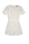 Meisjes Mirabel Girls Dress S/Sl Embroidery Anglaise White van NoNo in de kleur Snow White in maat 134-140.