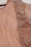 Meisjes Merle Girls Plisse Dress S/Sl Light Gold van NoNo in de kleur Light Gold in maat 134-140.