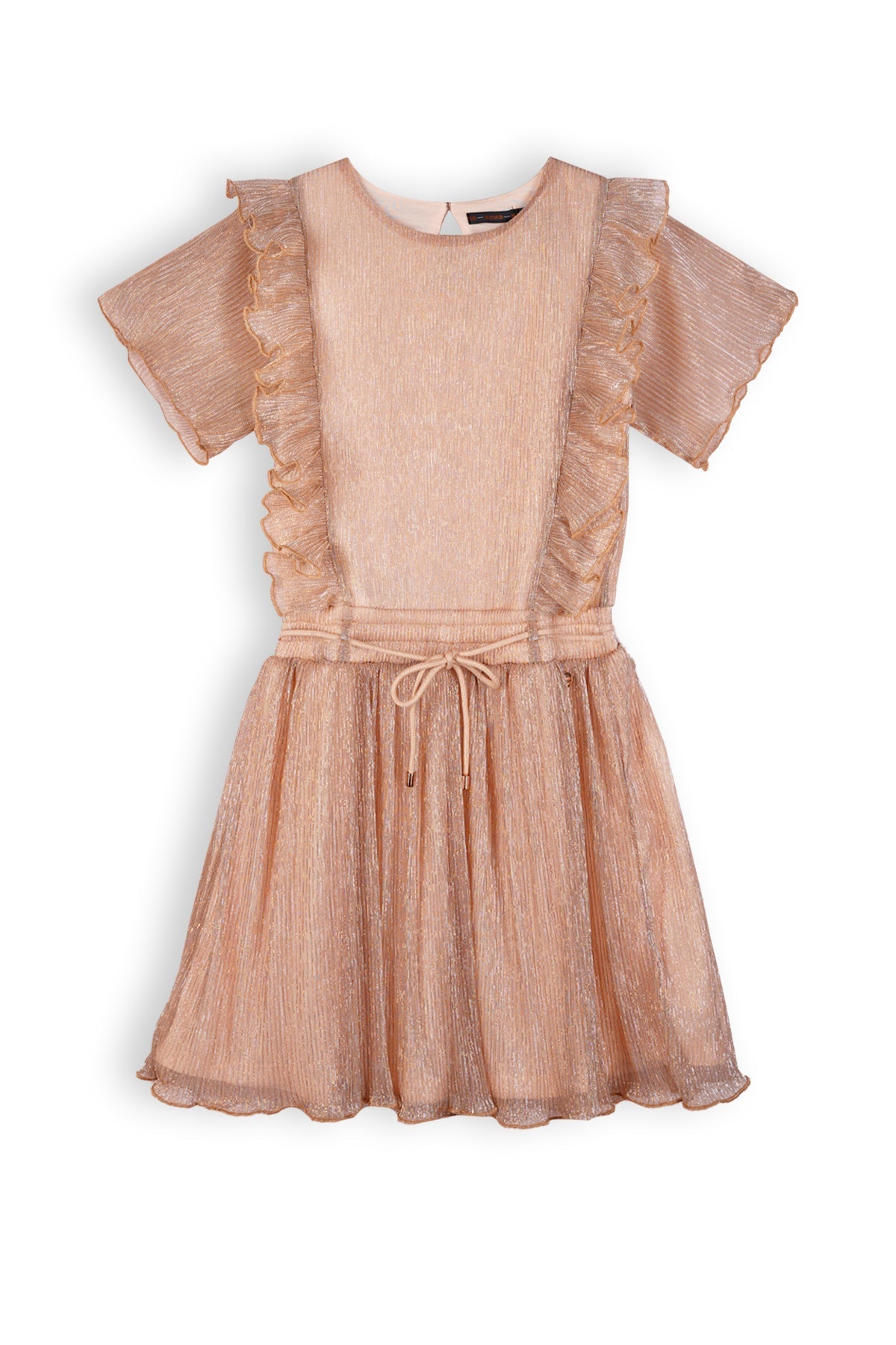 NoNo Merle Girls Plisse Dress S/Sl Light Gold