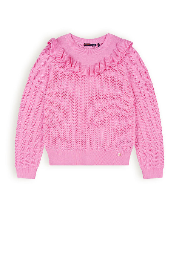 NoNo Kerala Ajour Knitted Sweater With Ruffle