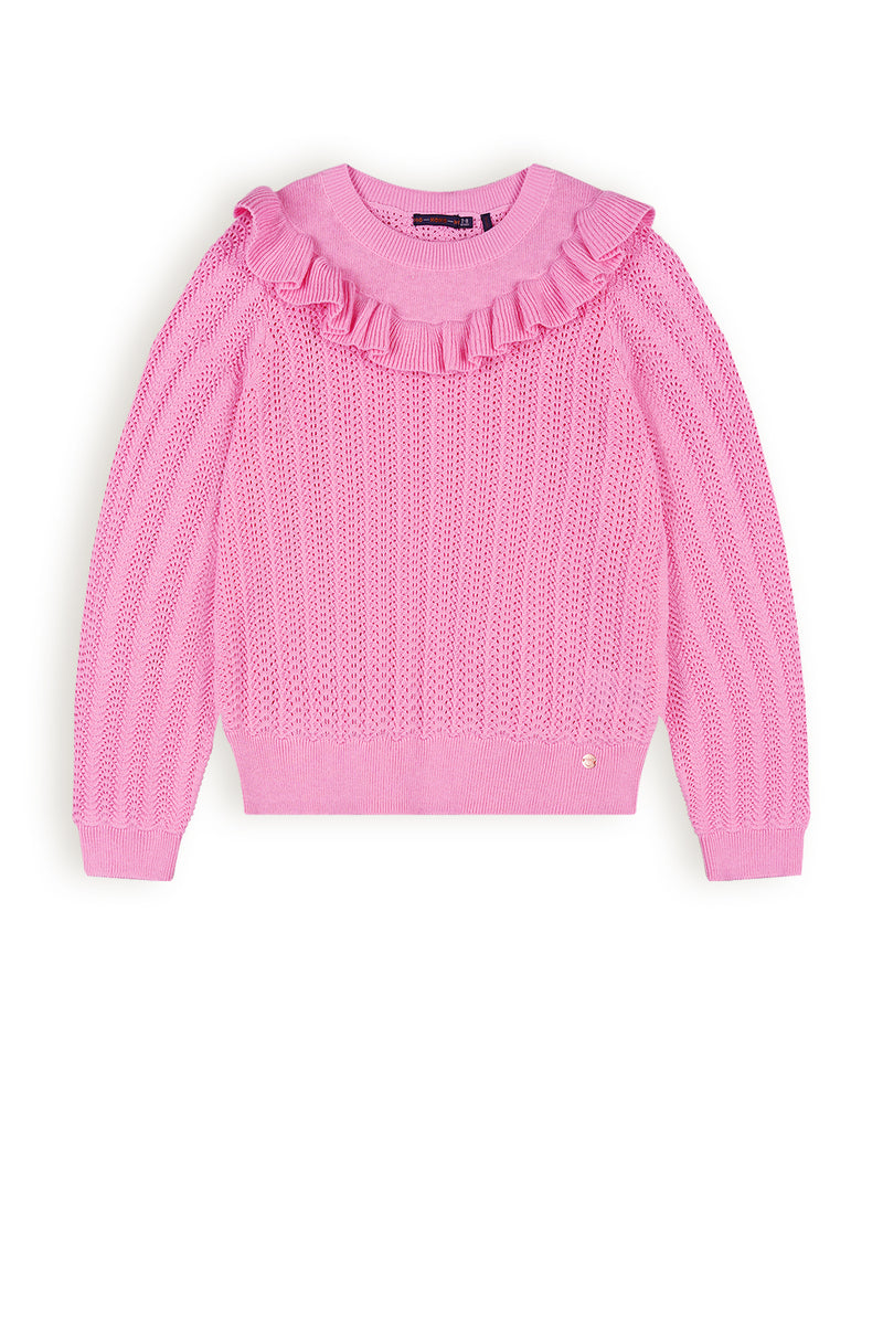 NoNo Kerala Ajour Knitted Sweater With Ruffle