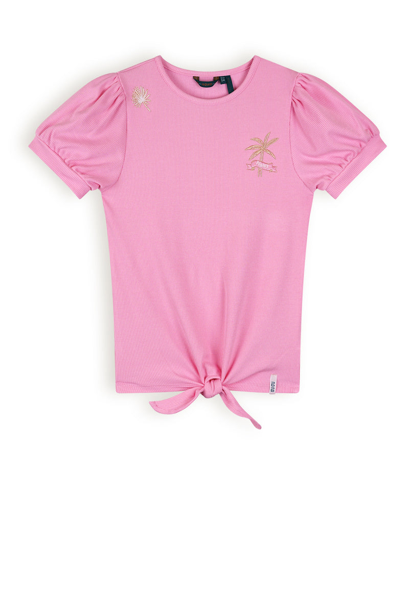 NoNo Komy Rib Jersey Tshirt With Knot