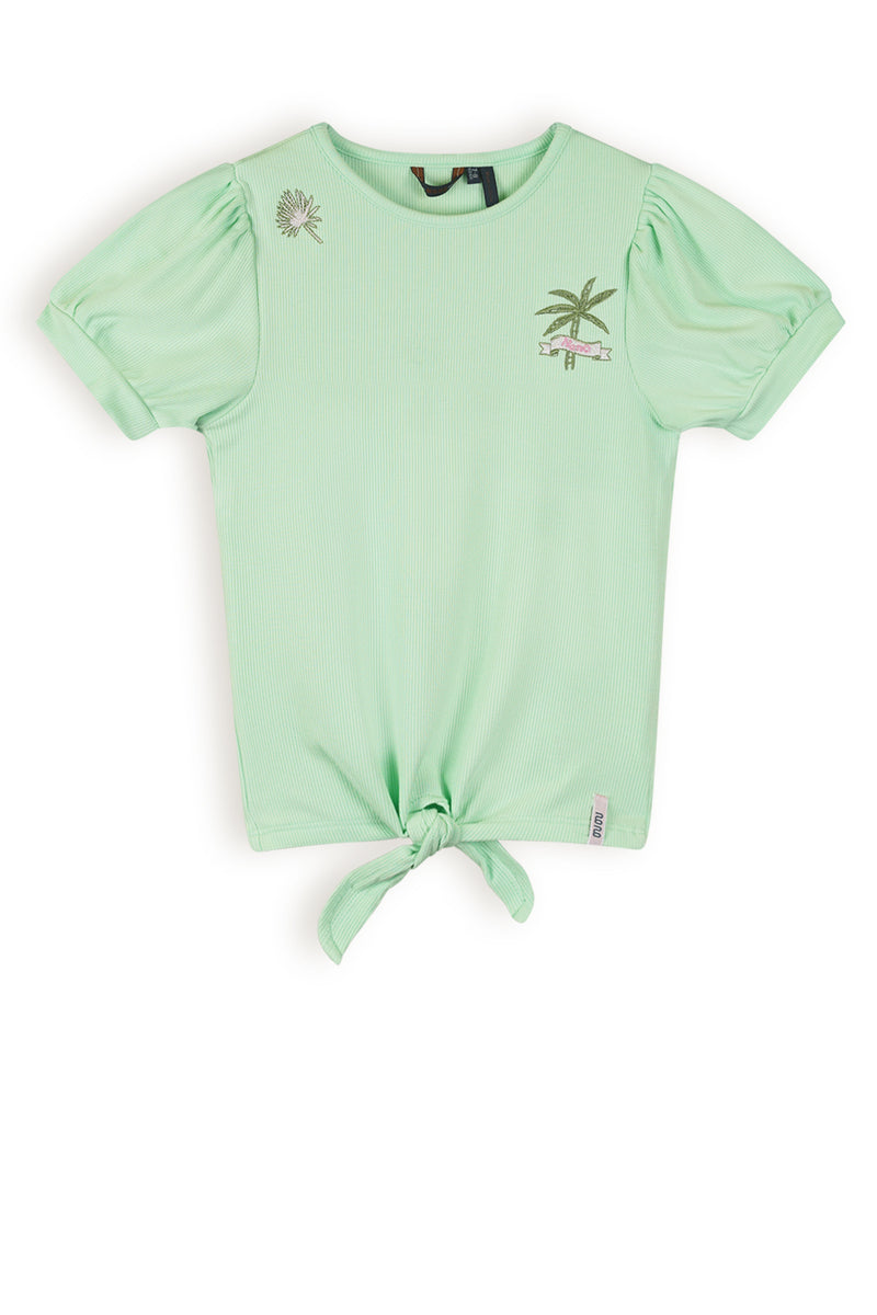 NoNo Komy Rib Jersey Tshirt With Knot