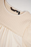 NoNo Karen T-Shirt Mixed Fabris Puffed Short Sleeves