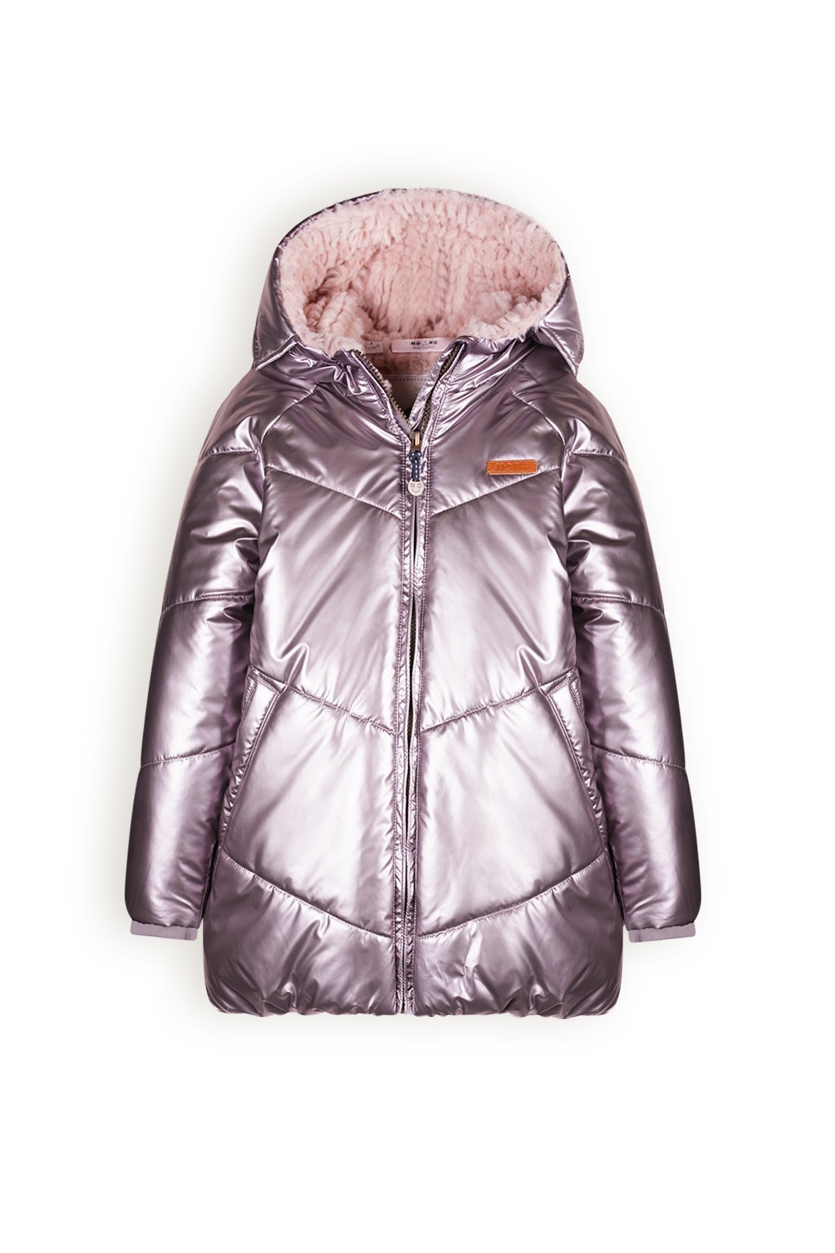 NoNo Baybee Mid Long Hooded Satin Jacket