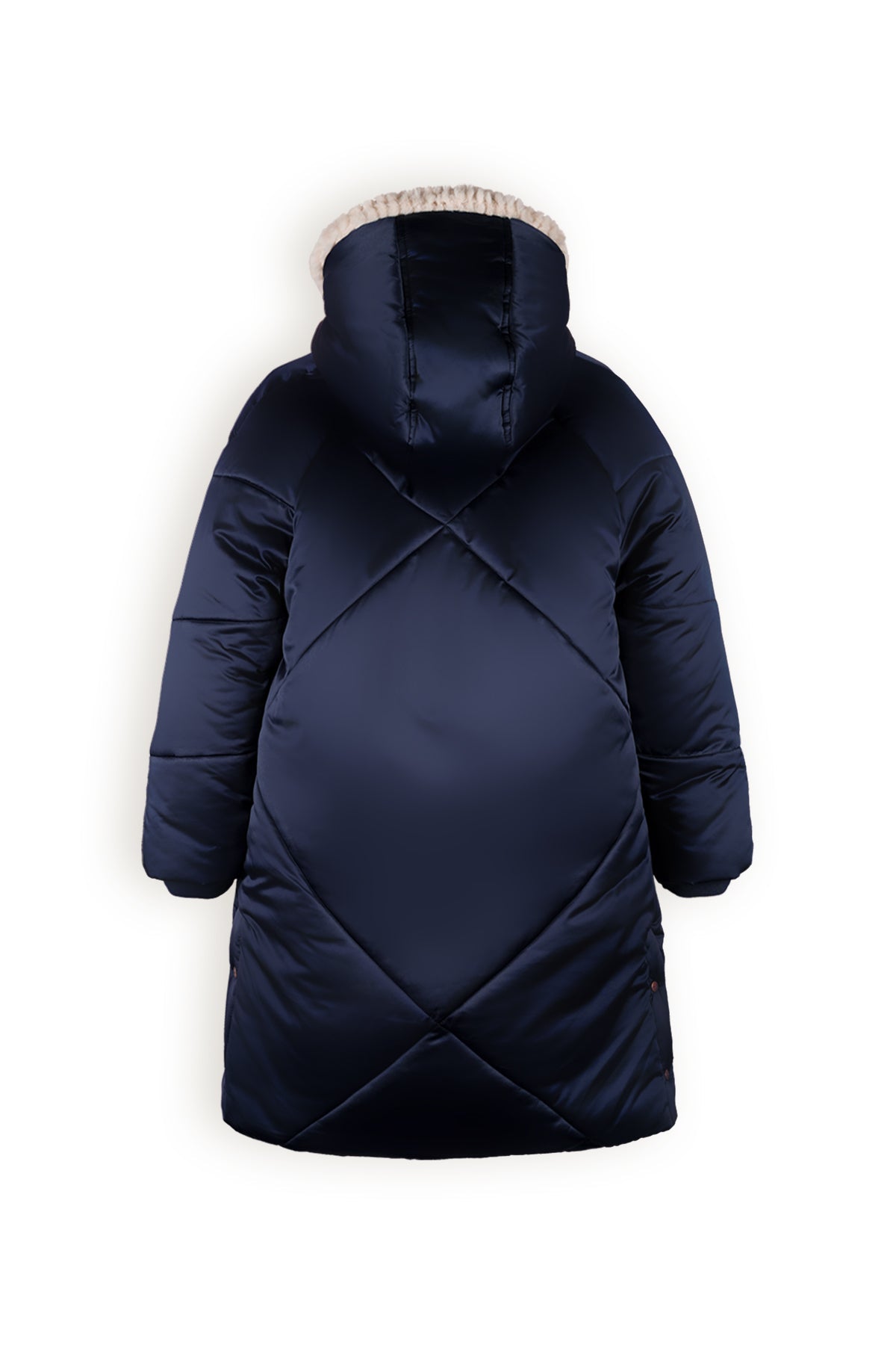 Meisjes Beetle Long Hooded Jacket van NoNo in de kleur Navy Blazer in maat 134-140.