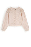Meisjes Tirzy lace blouse van NoNo in de kleur Pearled Ivory in maat 134-140.
