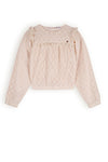 Meisjes Tirzy lace blouse van NoNo in de kleur Pearled Ivory in maat 134-140.