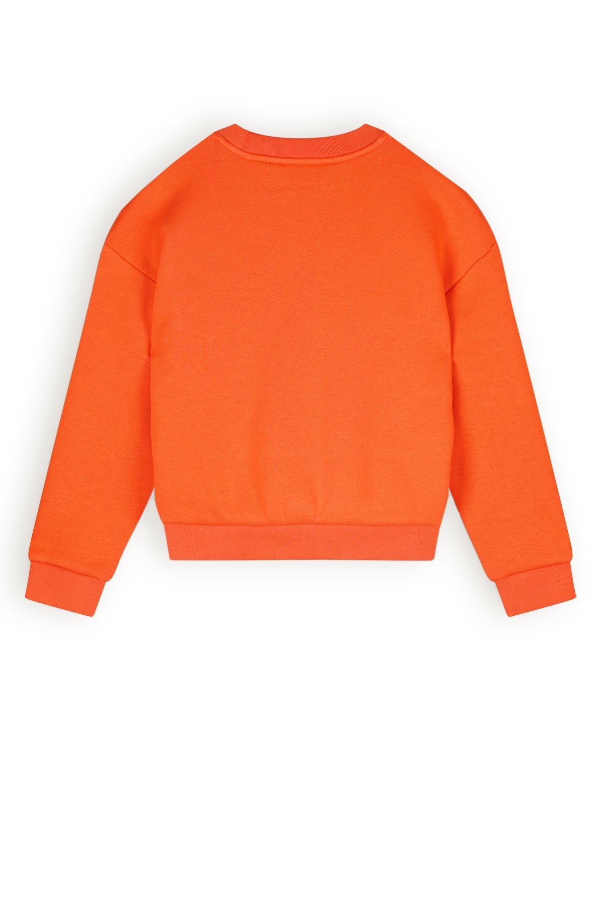 Meisjes Konono logo sweater in soft furry sweat van NoNo in de kleur Flame Red in maat 134-140.