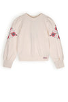 Meisjes Kulet sweater with high cuffs van NoNo in de kleur Pearled Ivory in maat 134-140.