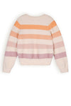Meisjes Ketan Fluffy yarn Knitted Striped Sweater van NoNo in de kleur Pearled Ivory in maat 134-140.