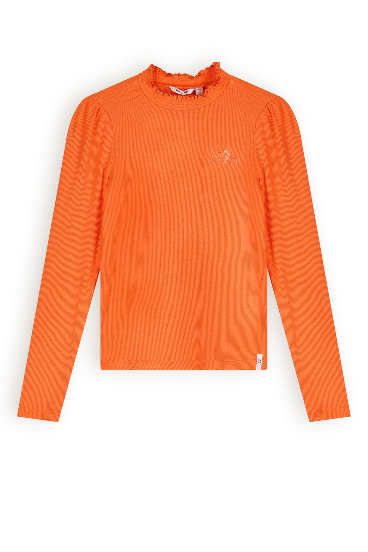 Meisjes Koss rib jersey tshirt van NoNo in de kleur Flame Red in maat 134-140.