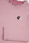 Meisjes Kina melange rib jersey tshirt with with fancy shouder van NoNo in de kleur Vintage Rose in maat 134-140.