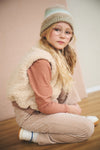 Meisjes Sady Velvet Stretch Flared pants van NoNo in de kleur Pearled Ivory in maat 134-140.