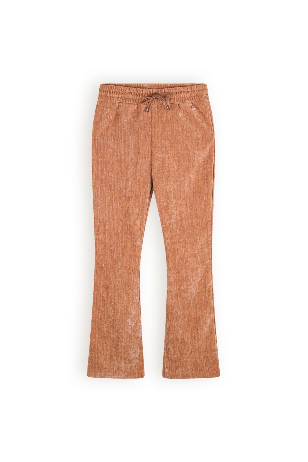 Meisjes Sady Velvet Stretch Flared pants van NoNo in de kleur Taupe in maat 134-140.