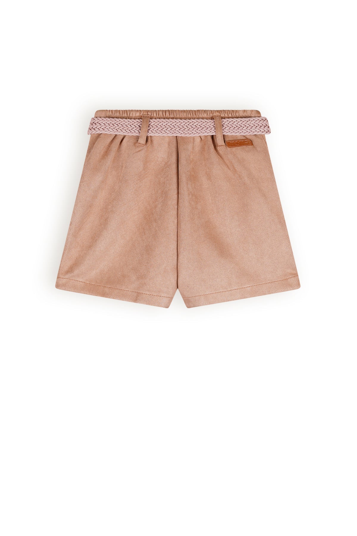 Meisjes Sella suede skort with belt van NoNo in de kleur Taupe in maat 134-140.