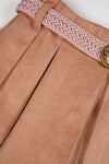 Meisjes Sella suede skort with belt van NoNo in de kleur Taupe in maat 134-140.