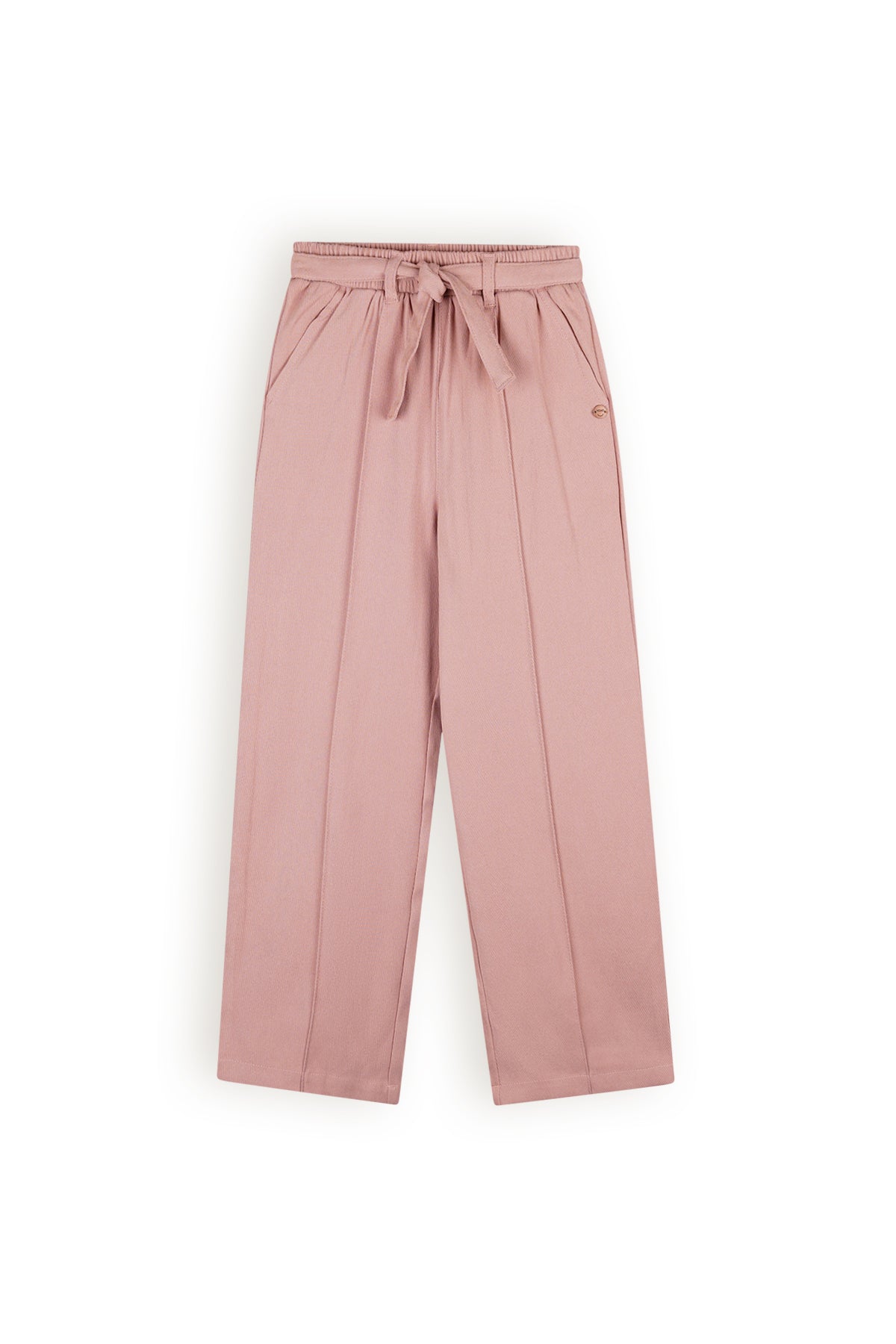 Meisjes Sayla Twill palazzo pants van NoNo in de kleur Vintage Rose in maat 134-140.