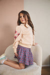 Meisjes Nami smocked layered skirt van NoNo in de kleur Pottery Blue in maat 134-140.