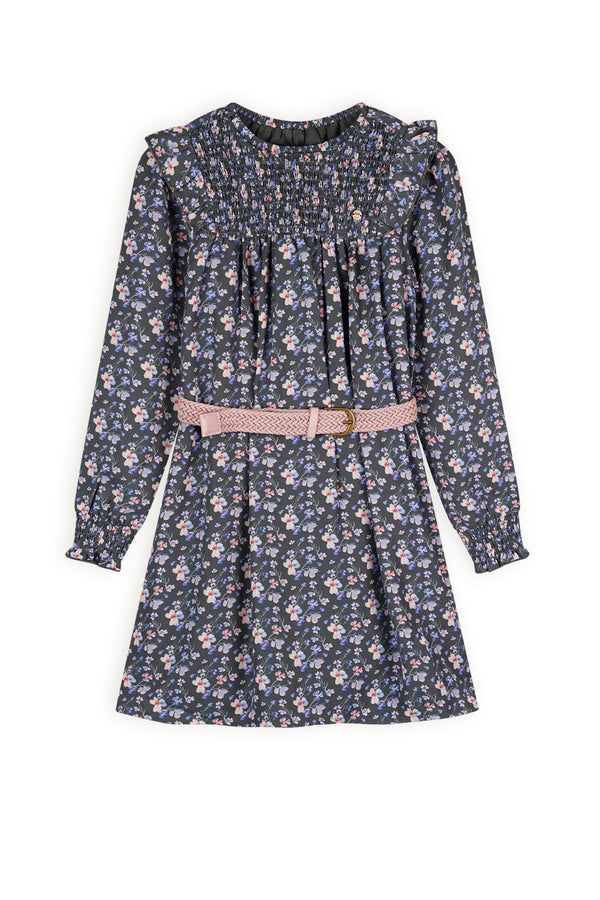 NoNo Maan AOP Watercolor dress with belt