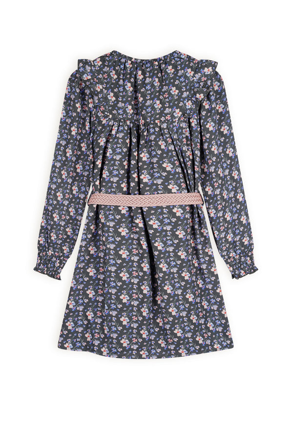 NoNo Maan AOP Watercolor dress with belt