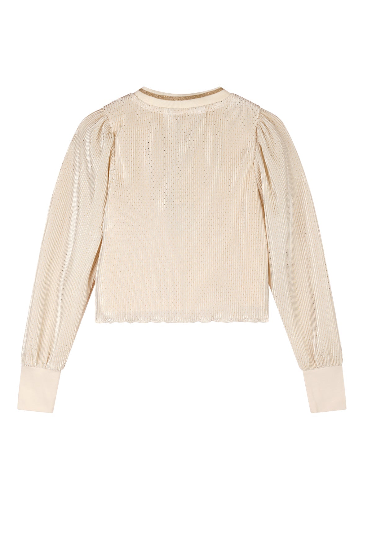 Meisjes Tisja AOP plissee blouse van NoNo in de kleur Light Gold in maat 134-140.