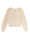Meisjes Tirzy embroidered mesh blouse van NoNo in de kleur Pearled Ivory in maat 134-140.