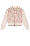 Meisjes Dita zip up cardigan with sequins  van NoNo in de kleur Sparkle Rose in maat 134-140.