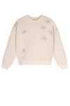 Meisjes Kimas sweater with embroidery at chest van NoNo in de kleur Pearled Ivory in maat 134-140.
