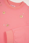 Meisjes Kimas sweater with embroidery at chest van NoNo in de kleur Sparkle Rose in maat 134-140.