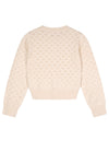 Meisjes Alia ajour knitted cardigan van NoNo in de kleur Pearled Ivory in maat 134-140.