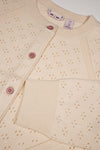 Meisjes Alia ajour knitted cardigan van NoNo in de kleur Pearled Ivory in maat 134-140.