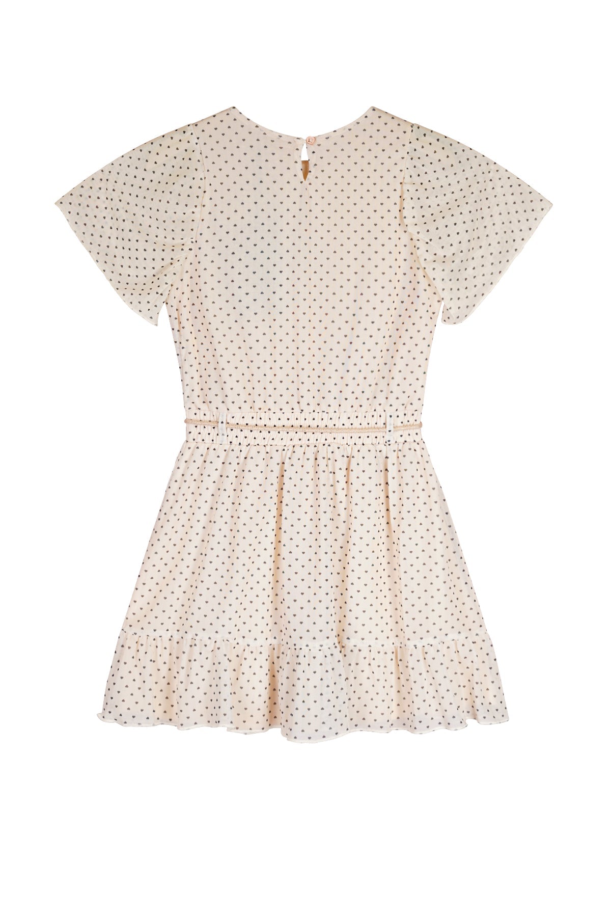 Meisjes Mireal AOP Mesh Dress s/sl van NoNo in de kleur Pearled Ivory in maat 134-140.