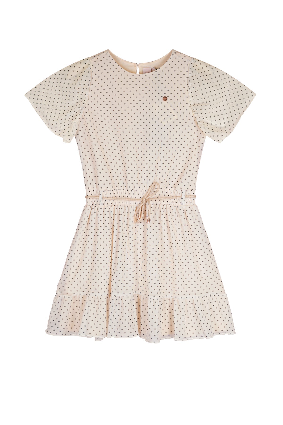 Meisjes Mireal AOP Mesh Dress s/sl van NoNo in de kleur Pearled Ivory in maat 134-140.