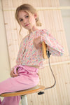 NoNo Timba cropped AOP Flower Blouse