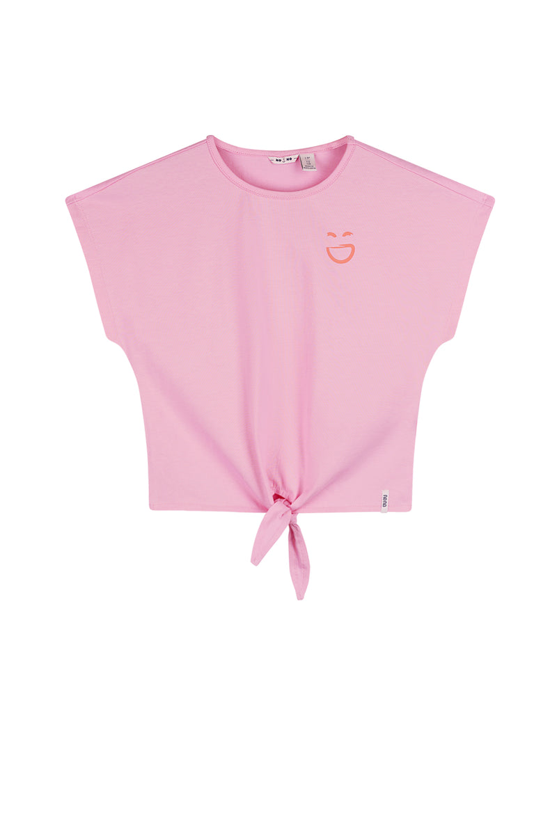 NoNo Kate Keep Smiling Tshirt with knot at front